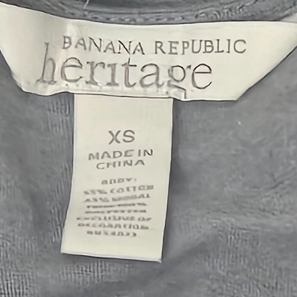 Banana Republic Gray XS Maxi Dress Ruffle High Low Cotton Modal Rhinestone - Picture 2 of 9